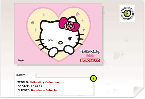 Hello Kitty Borotalco Deodorante Promocard