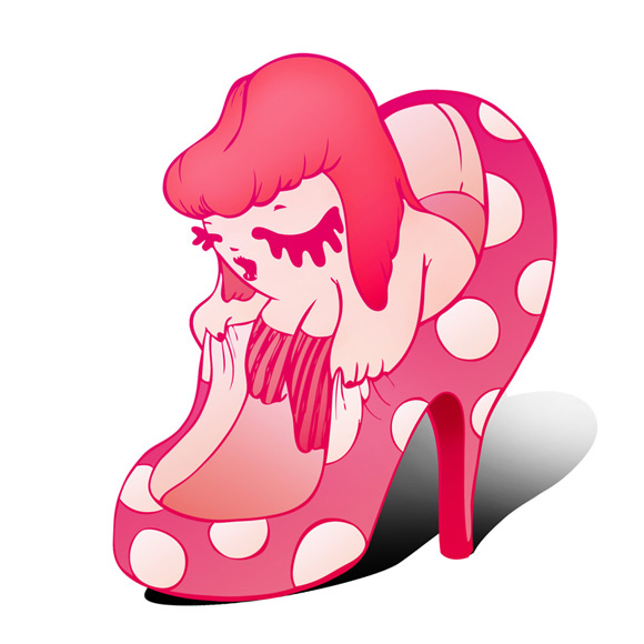 kawaii - hi! - Maria Vittoria Benatti - shoe - fetish - cute - sedere - gambe - bottom - legs - pin-up - girl - illustration - illustrazione - pupette - scarpa - wearing