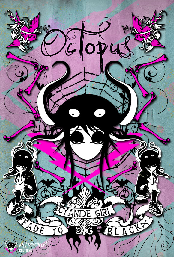 killing capera - francesco balzano - octopus - polipo - piovra - horror - emo - gothic - street - illustration - illustrazione - kawaii