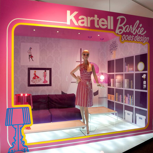 Barbie 50th anniversary - Kartell - Salone del Mobile, shop window / vetrine