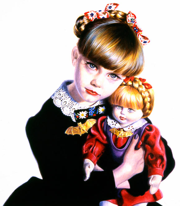Titti Garelli - Bambine Cattive, Vampirella - girl with doll, ragazza con bambola