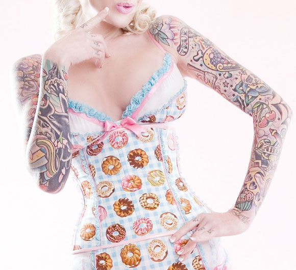 Purrfect Pineapples: Turquoise Gingham Donuts, Model: Sabina Kelley, Photo by Ama Lea