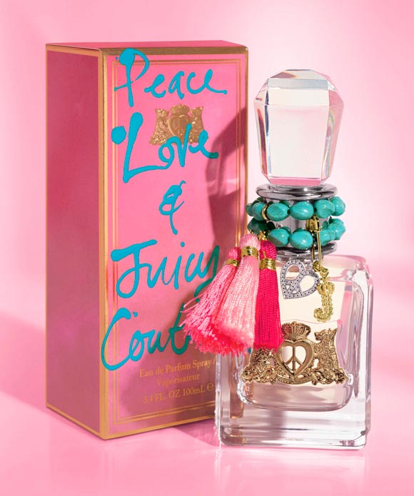 Juicy Couture Peace, Love & Juicy Couture Fragrance, kawaii packaging profumo hippy