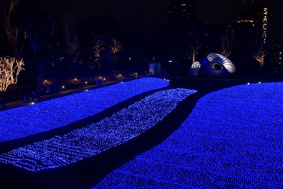 Blue Suffusion, Tokyo Midtown, Roppongi Minato-ku Tokyo, 2007-2008, lights