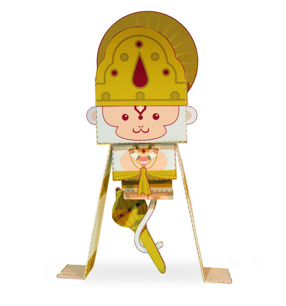 Paper toy by Kawaii Style aka Ivan Ricci at Paper in the Country, Hanuman The Monkey God - Kawaii-Style