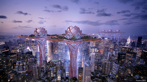 City in the sky by Tsvetan Toshkov, Megatropolis project