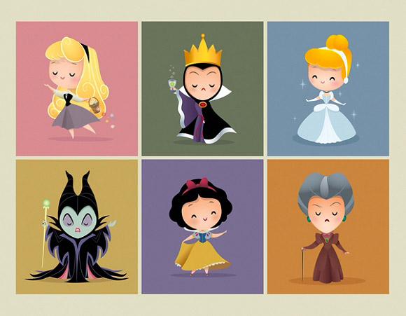 Jerrod Maruyama, Disney pincesses and the evil queens, principesse Disney con le regine cattive