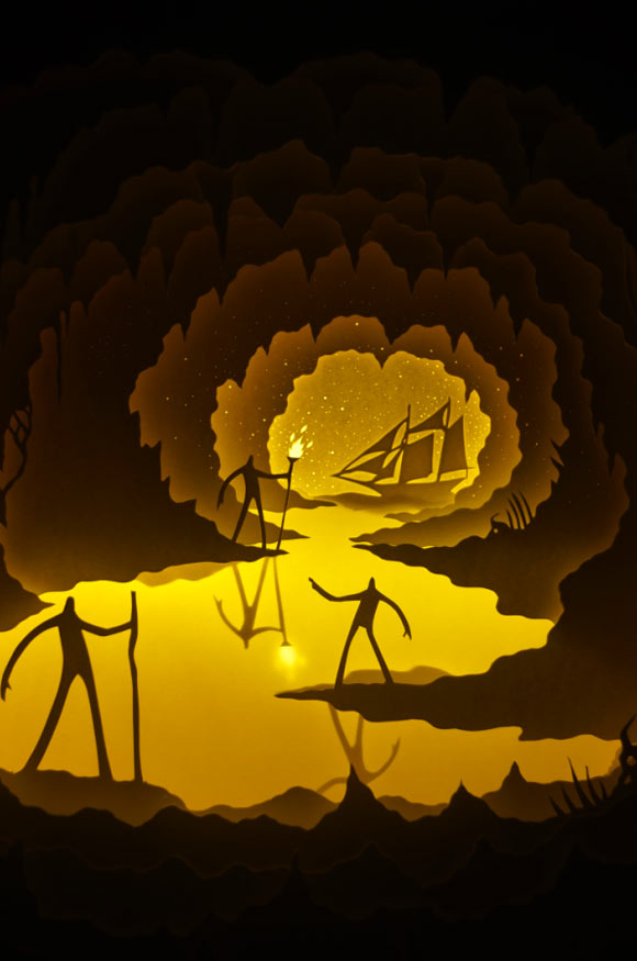 Hari & Deepti, Journey to the Center of the Earth - Paper Cuts at Spoke Art