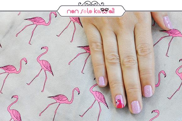non solo Kawaii - Nail Arts for Grazia.it, Pink Flamingo
