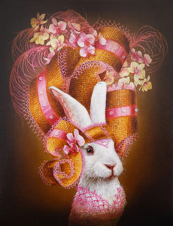  Marc le Rest, Rabbit with Orchids (Fleurs) | The Mad Hatter, Modern Eden Gallery