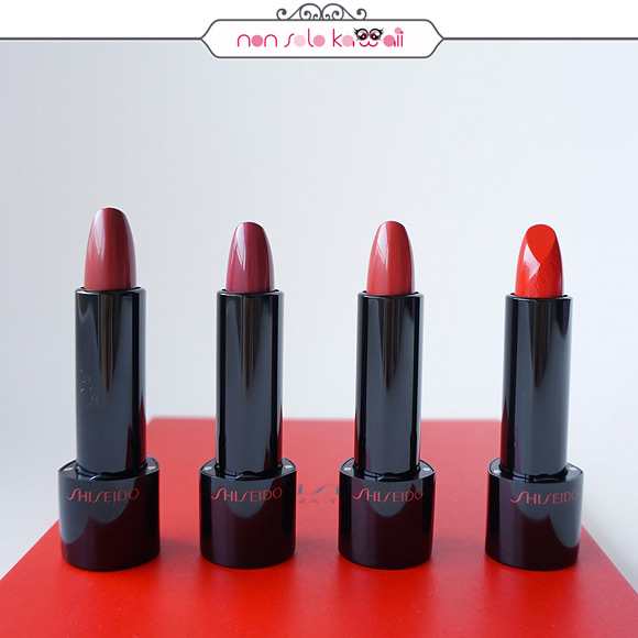 non solo Kawaii - Rouge Rouge by Shiseido | RD503 Bloodstone, RD504 Rouge Rum Punch, RD308 Toffee Apple, RD312 Poppy